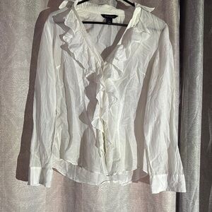 White Ruffled Blouse by Zara